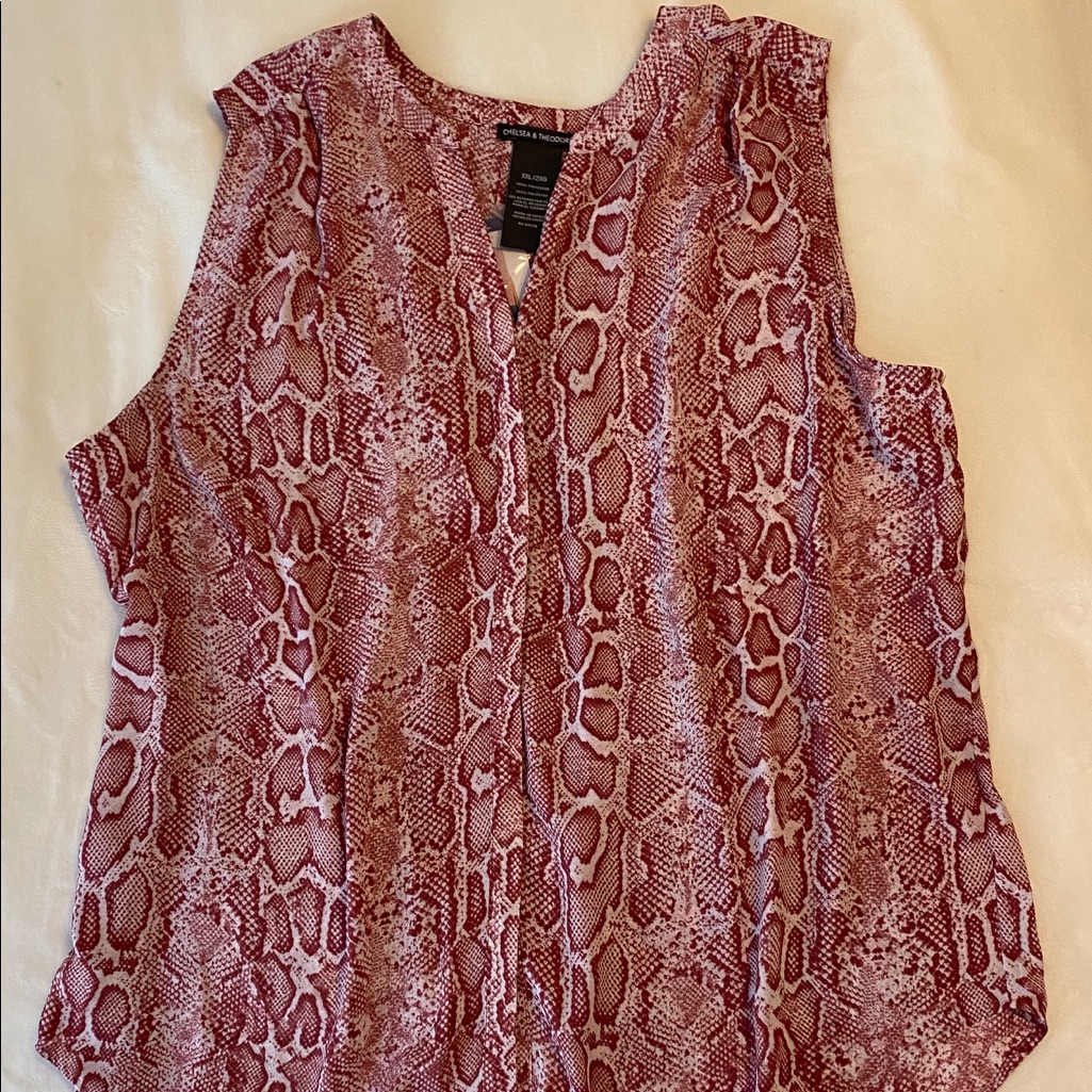 Sleeveless Python Print Top